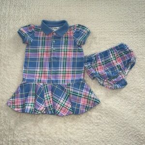 (6M) Ralph Lauren Plaid Dress and Bloomers Set